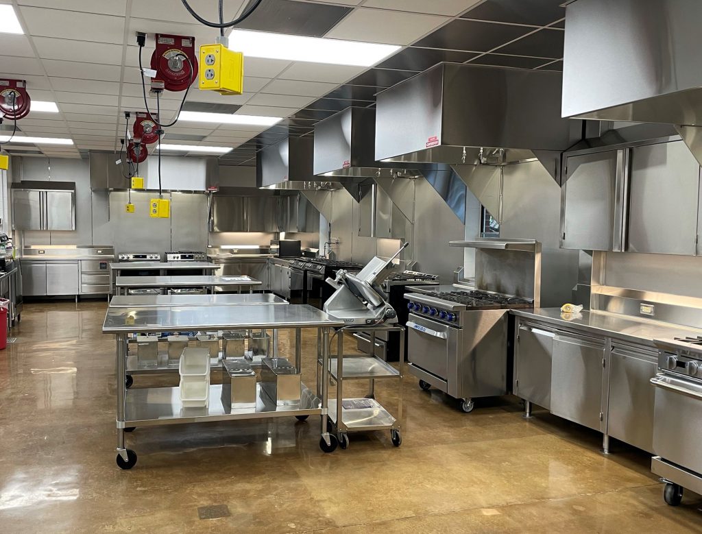 Newly completed food science kitchen space.