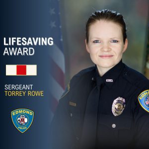 UCO Police Department  honors UCO Criminal Justice Alumnus Torrey Rowe with the Lifesaving Award